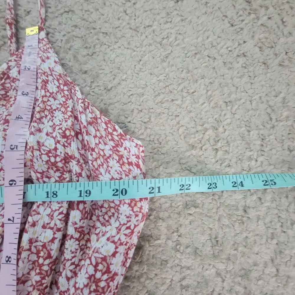 Abercrombie & Fitch Womens XLT Floral Spaghetti Strap Tiered Maxi Dress